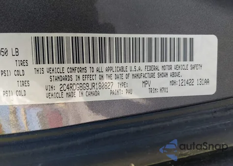 2018 Dodge Grand Caravan Se z USA, uszkodzony, nr VIN 2C4RDGBG9JR180827